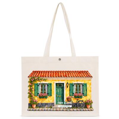Watercolor Cottage with Bicycle Thumbnail